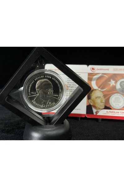 Alparslan Türkeş Cumhuriyet Dönemi Türk Siyasetçileri No:3 Gümüş Para - Görsel 2