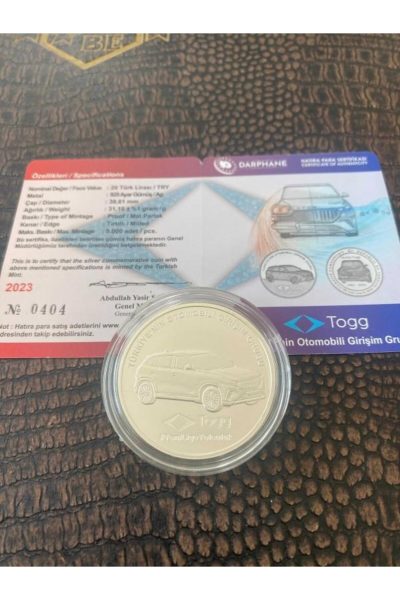 2023 – TOGG Türkiye’nin Otomobili Girişimi Grubu Gümüş Hatıra Sikkesi - Görsel 2