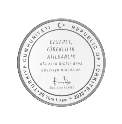 Alparslan Türkeş Cumhuriyet Dönemi Türk Siyasetçileri No:3 Gümüş Para